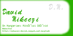 david mikeczi business card